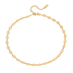 Gold chain bracelet on a white background