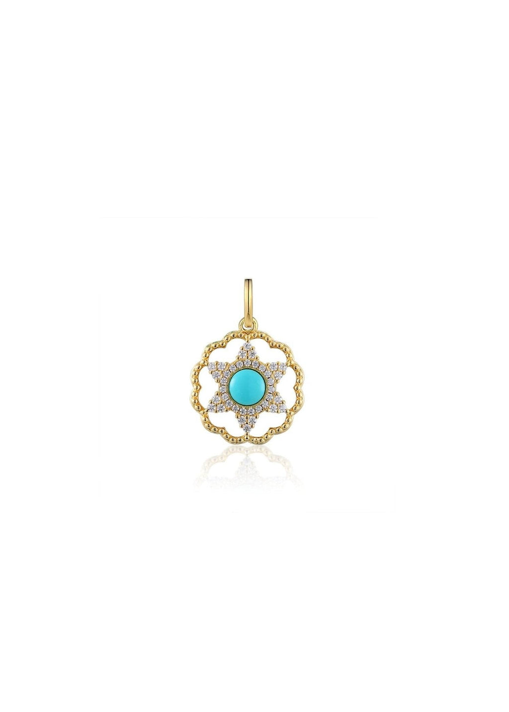 18K gold-plated sterling silver earrings with turquoise stone center