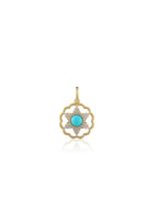 18K gold-plated sterling silver earrings with turquoise stone center