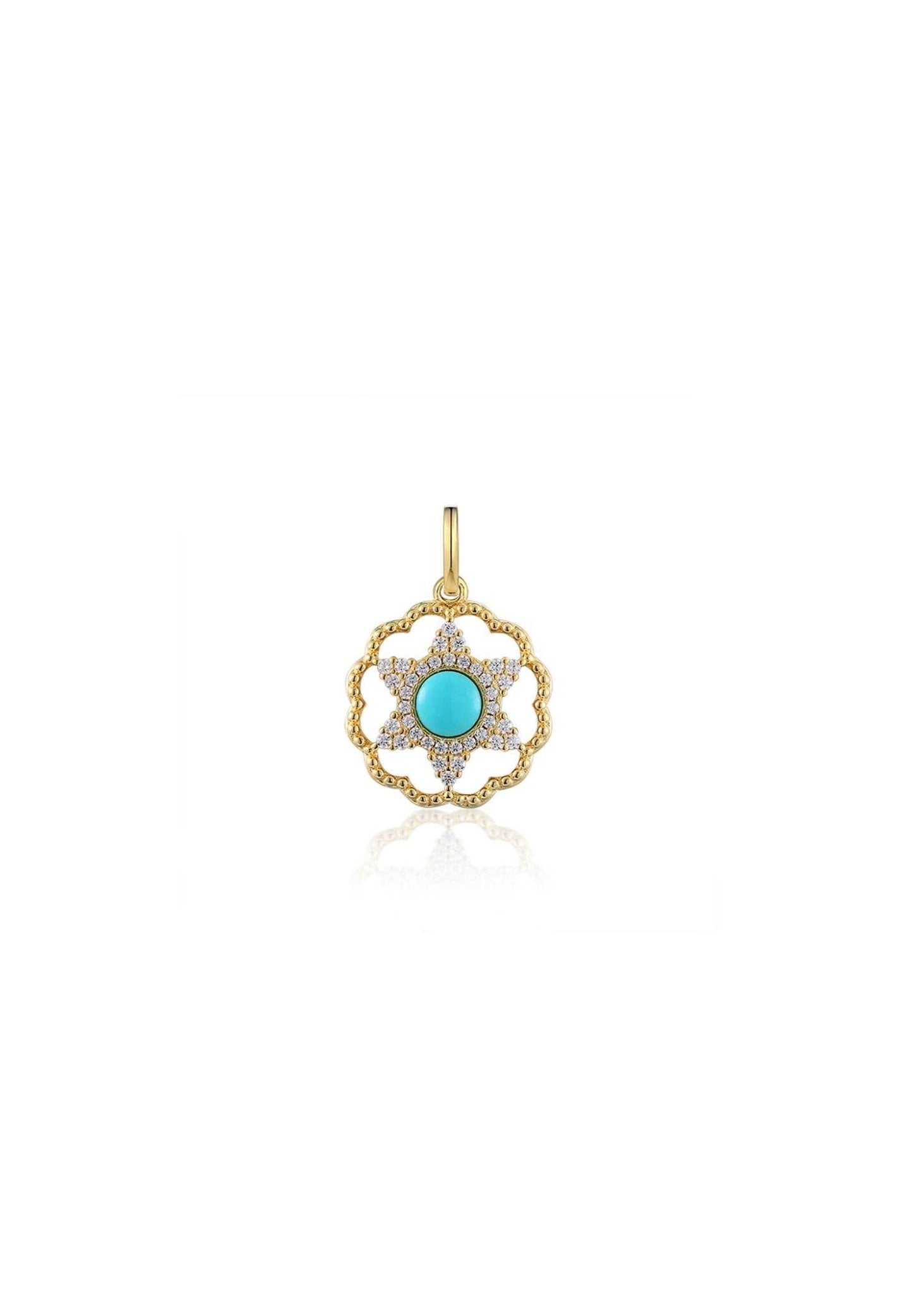 18K gold-plated sterling silver earrings with turquoise stone center