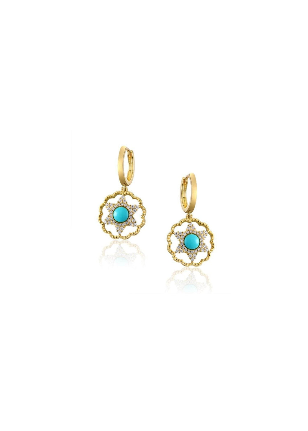 Gold-plated turquoise earrings and necklace set – Firooza Collection