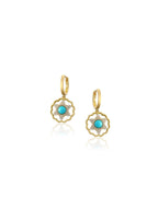 Gold-plated turquoise earrings and necklace set – Firooza Collection
