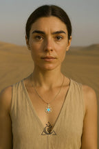 Spiritual turquoise jewelry piece – gold and silver harmony