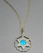 Gold-plated silver turquoise necklace with star pendant – Firooza Collection