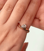 Gilded Teardrop Cross - Over Asymmetrical Ring - 18k Gold PVD Plated Stainless Steel & Waterproof - Yadman UK