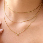 Gilded Trio Triple Layered Solitaire Necklace - 18k Gold PVD Plated Stainless Steel & Waterproof - Yadman UK