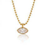 Gilded Vision Bezel - Set Pendant Necklace - Waterproof 18k Gold PVD Stainless Steel - Yadman UK