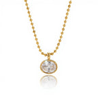 Gilded Vision Bezel - Set Pendant Necklace - Waterproof 18k Gold PVD Stainless Steel - Yadman UK