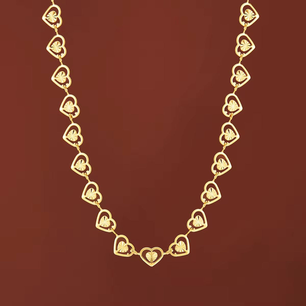 Elegant Gold Vermeil Necklace with Heart Links