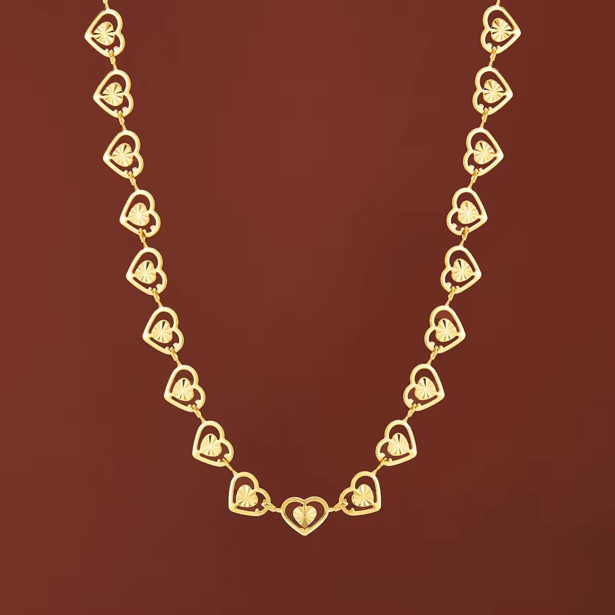 Elegant Gold Vermeil Necklace with Heart Links
