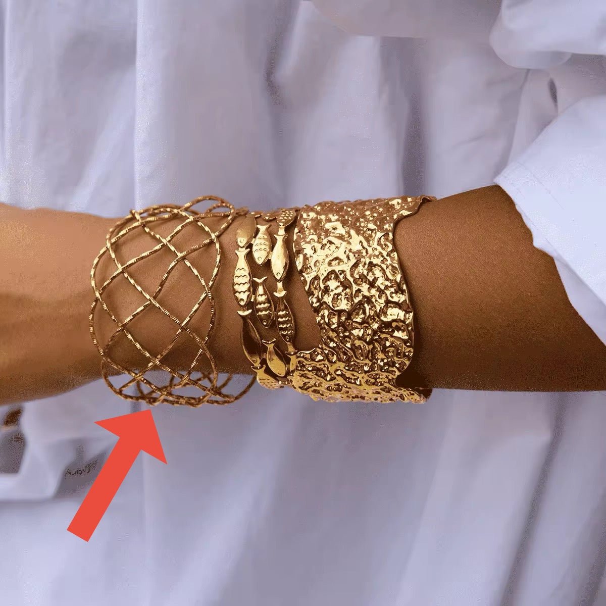 Golden Woven Cuff Bracelet – Dubai Collection