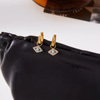 Guardian of the Blue Soul Evil Eye Huggie Earrings - 18k Gold PVD Plated Stainless Steel & Waterproof - Yadman UK