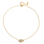 Guardian of the Blue Soul Evil Eye Necklace - 18k Gold PVD Plated Stainless Steel & Waterproof - Yadman UK