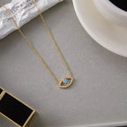 Guardian of the Blue Soul Evil Eye Necklace - 18k Gold PVD Plated Stainless Steel & Waterproof - Yadman UK