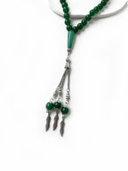 Handcrafted Natural Green Agate Misbaha – 8mm (33 Beads) | Yadman Emarati - Yadman Emarati