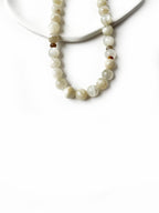 Elegant, hand-assembled moonstone tasbih demonstrating meticulous craftsmanship