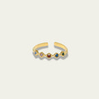 Iris Multicolor Crystal Wave Ring - 18k Gold PVD Plated Stainless Steel & Waterproof - Yadman UK
