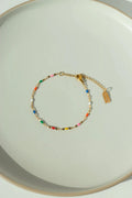 Malibu Multi-Color Enamel Lip Chain Bracelet - 18k Gold PVD Plated Stainless Steel & Waterproof - Yadman UK