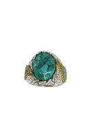 Men’s 925 Silver Turquoise Ring – Handmade Gift – Elegant Emirati Design - Yadman Emarati