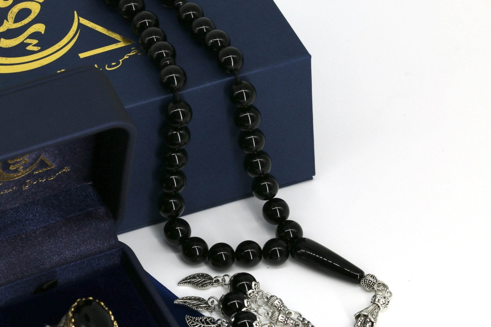 Bold statement ring with natural black onyx – perfect gift for him