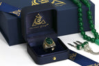 Luxury Islamic gift ring with green agate – perfect for Eid or Ramadan