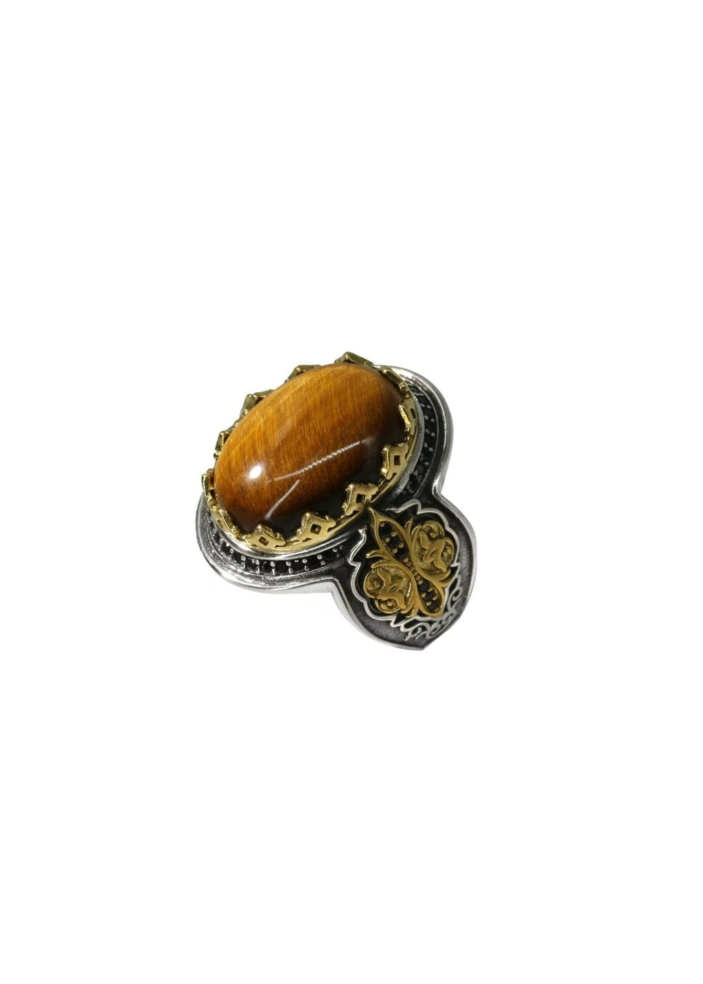 Tiger eye men’s ring with protective and spiritual meaning