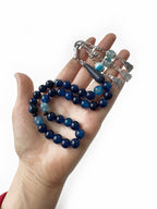 Side angle of 10mm blue agate misbaha, ideal for daily dhikr