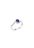  Handmade silver ring with natural blue sapphire from Nyxsara Collection