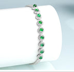 Spiritual gemstone bracelet for women – jade, zirconia, and platinum details