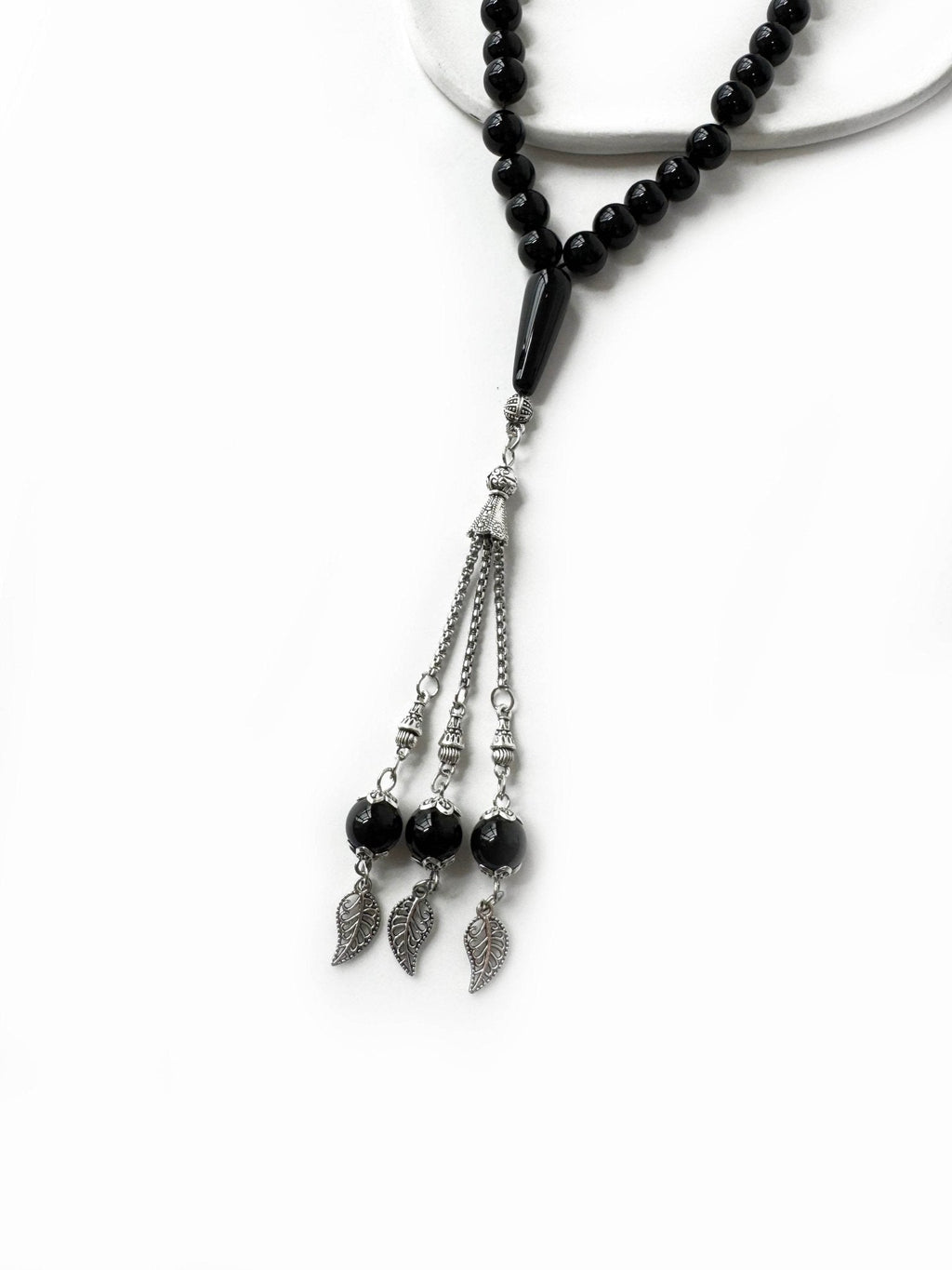 Durable 33 bead misbaha with onyx stones and elegant finish