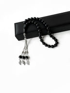 Handcrafted Islamic misbaha with natural black gemstone beads