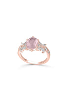 Spiritual gemstone ring for women – rose quartz with sparkle