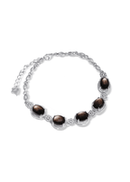 Natural star sapphire women's bracelet 18K gold plated silver