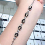 Natural Star Sapphire 18K Gold Plated Sterling Silver Women's Bracelet (Order to Make) - Yadman Emarati