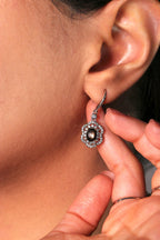 Celestial themed sapphire earrings gold plated