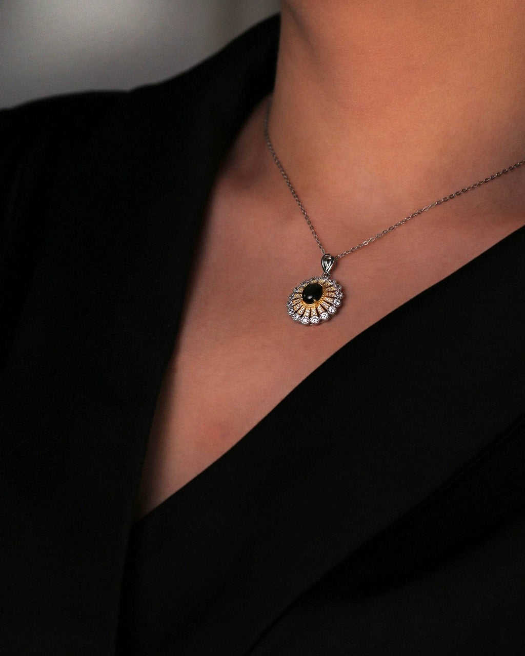 Unique gemstone necklace with natural star sapphire for women