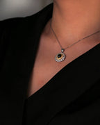 Unique gemstone necklace with natural star sapphire for women