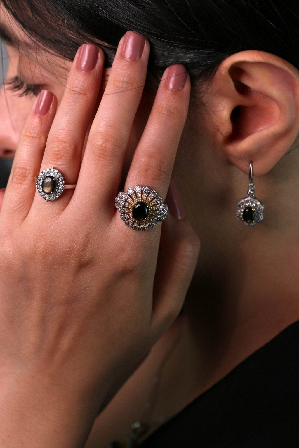 Statement star sapphire ring from She is Eclipsa jewelry collection