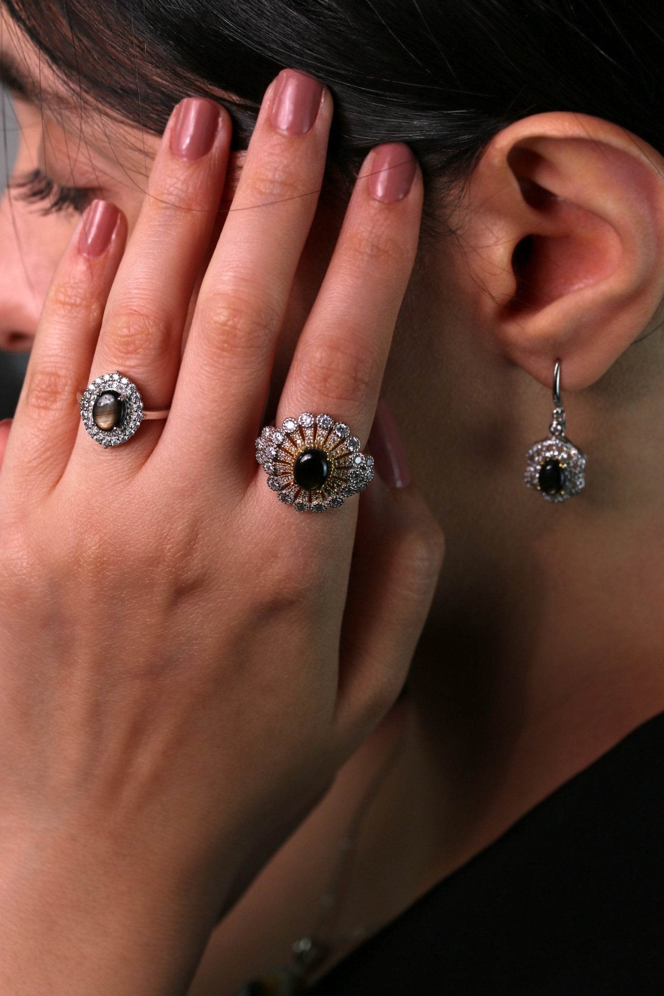 Statement star sapphire ring from She is Eclipsa jewelry collection