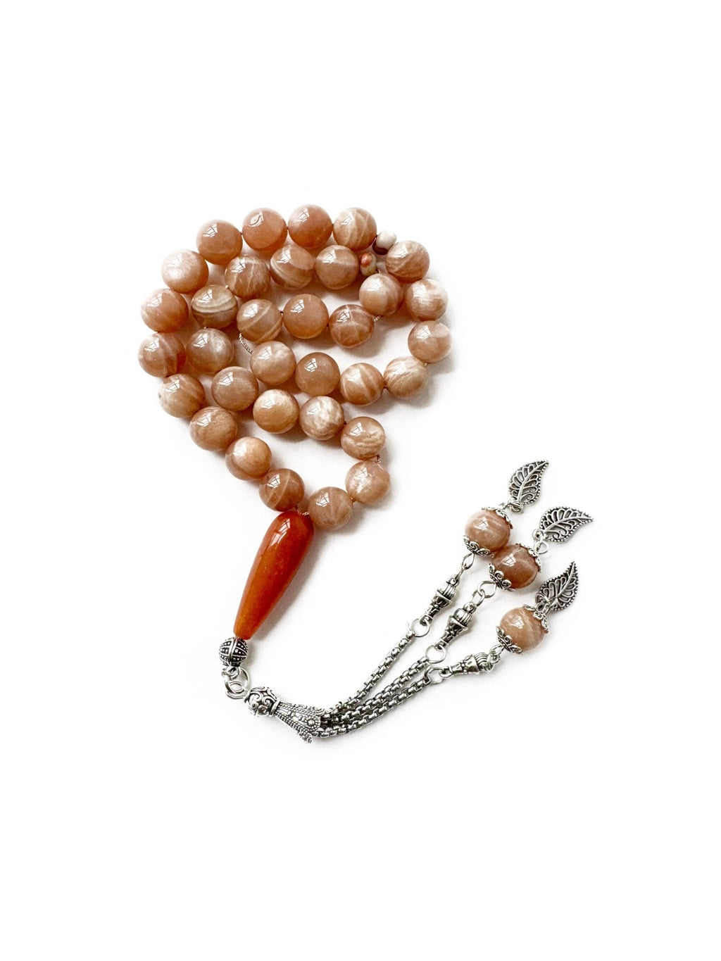 Islamic tasbih with 33 natural sunstone beads – 10mm handcrafted misbaha