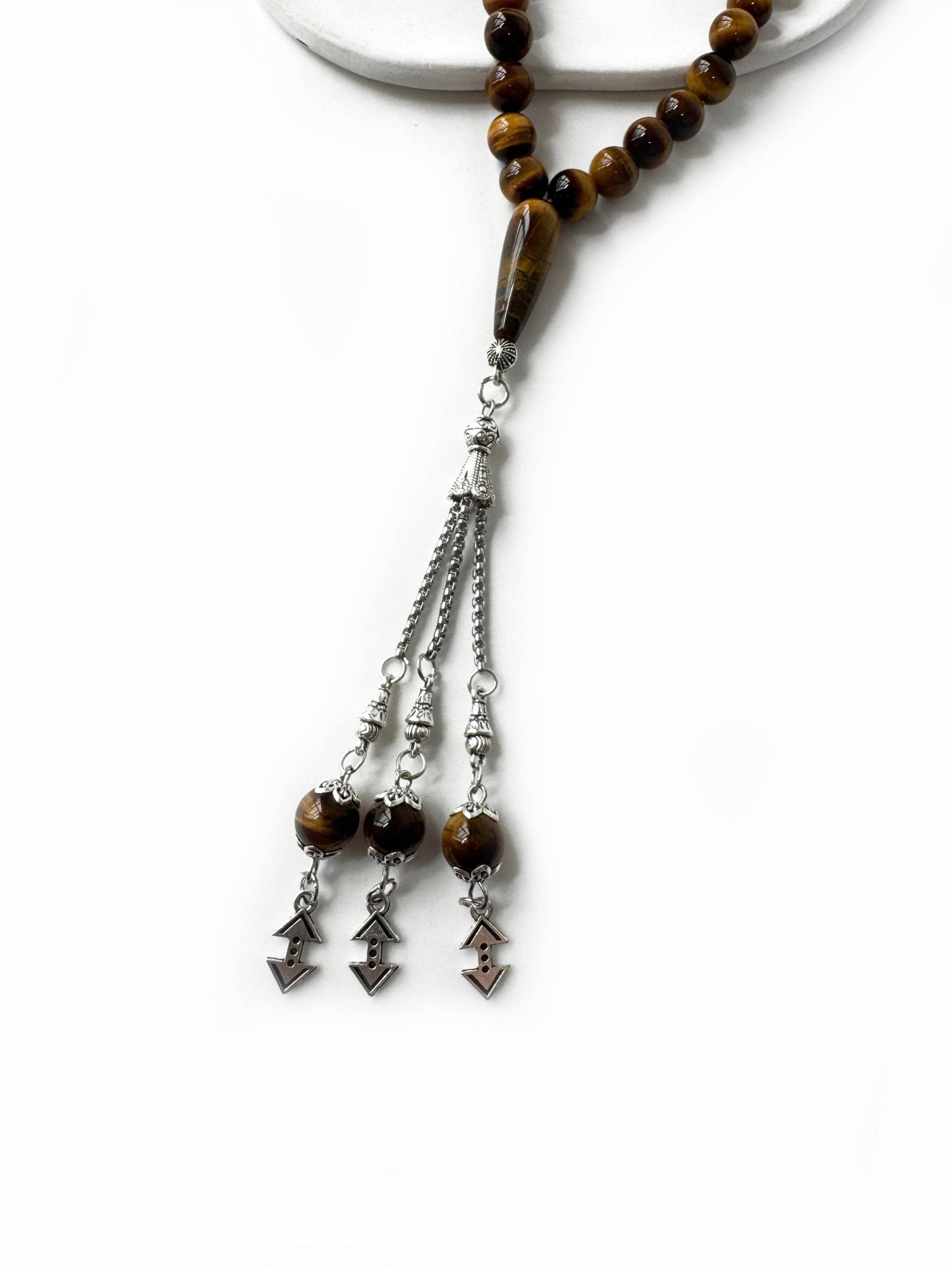 Islamic 33 bead tasbih made from tiger eye stone – premium quality