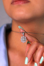 Minimalist opal pendant on silver chain