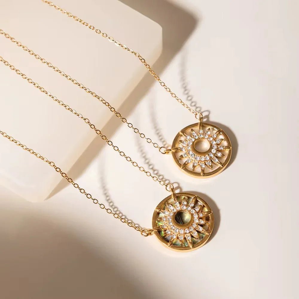North Star Celestial Pendant Necklace - 18k Gold PVD Plated Stainless Steel & Waterproof - Yadman UK