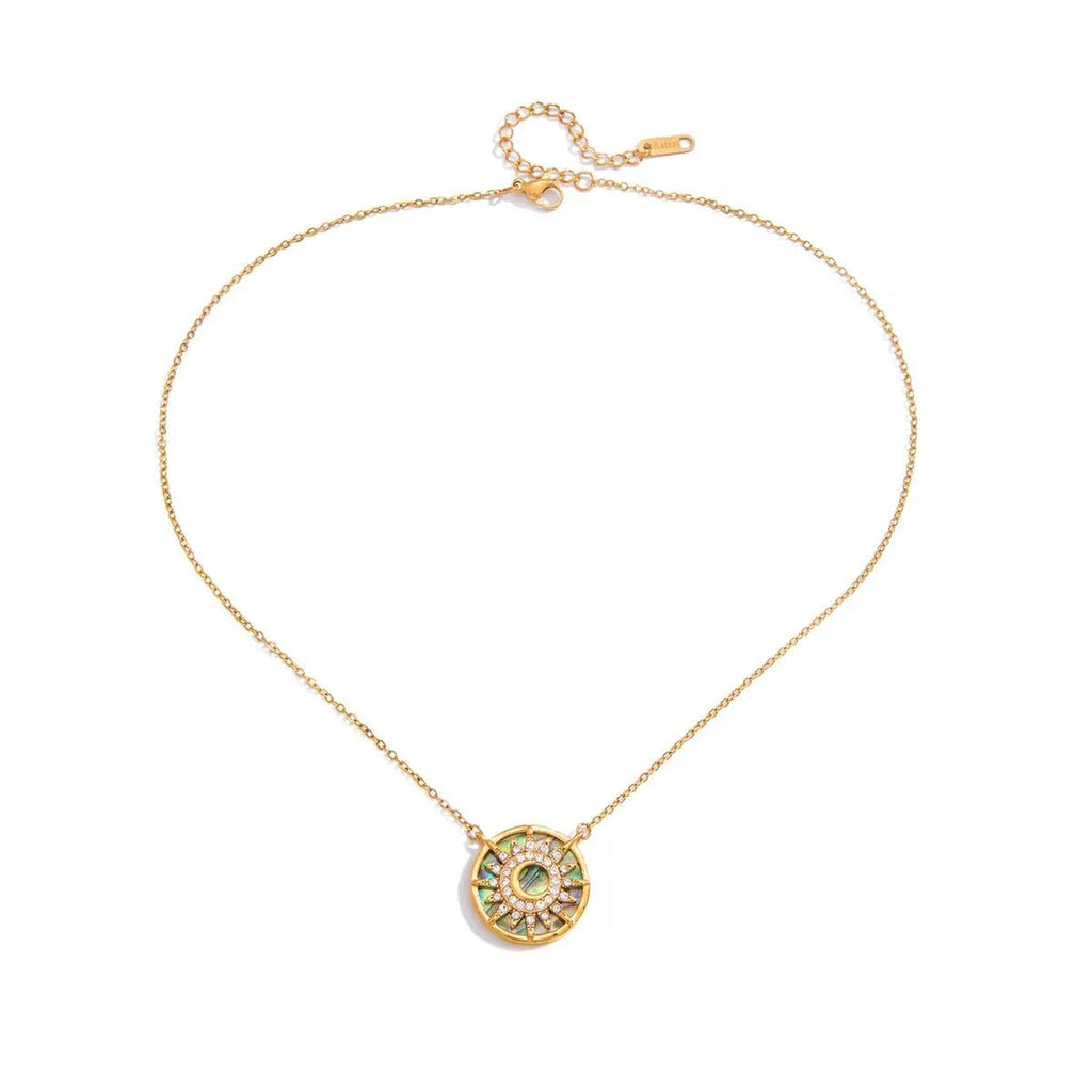 North Star Celestial Pendant Necklace - 18k Gold PVD Plated Stainless Steel & Waterproof - Yadman UK