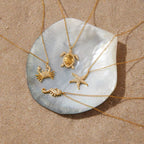 Ocean’s Treasures Nautical Pendant Necklace - 18k Gold PVD Plated Stainless Steel & Waterproof - Yadman UK