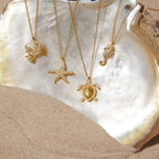 Ocean’s Treasures Nautical Pendant Necklace - 18k Gold PVD Plated Stainless Steel & Waterproof - Yadman UK