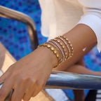 Adjustable pink gemstone tennis bracelet