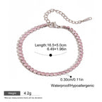 Pink amethyst tennis bracelet in rhodium-plated silver