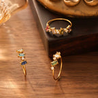 Royal Heritage Cluster Ring - 18k Gold PVD Plated Stainless Steel & Waterproof - Yadman UK