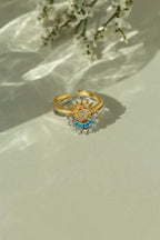 Sol & Luna Celestial Ring Set - 18k Gold PVD Plated Stainless Steel & Waterproof - Yadman UK